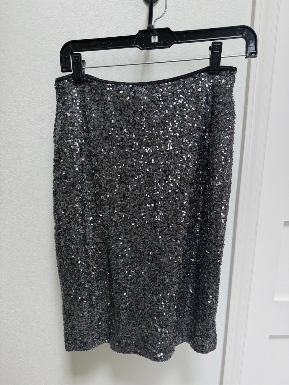 Pewter Sequin Pencil Skirt